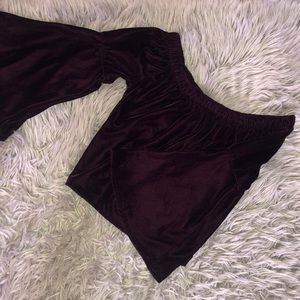 Maroon velvet shirt